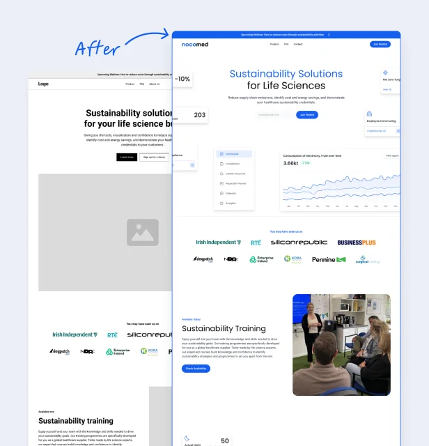 Nocomed brand identity and design system